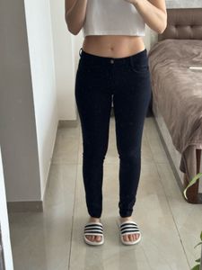 Zara Trafaluc Skinny Jeans, dark blue, low rise