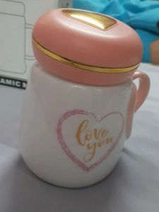 BRAND NEW Pink &#39;Love You&#39; Mug with Lid