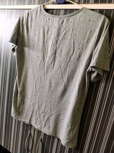 Grey Graphic Top