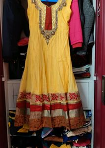 anarkali, bust size 34-36,heavy embroidery