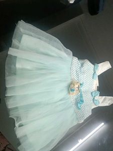 Light Blue Soft Frock New Born Baby Girl