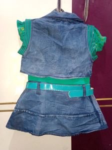 1-2 YrSea Green Midi With Jacket And Belt