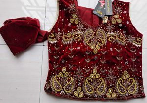 Velvet Heavy Work Girls Lehenga Choli