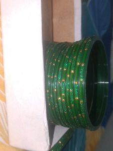 Green Glass Bangles - Set