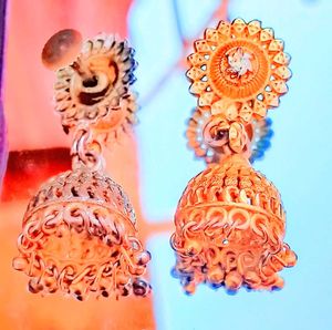 Gold Jhumka Earrings