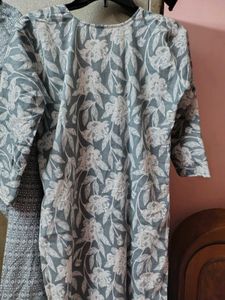 Grey Printed Kurta Set