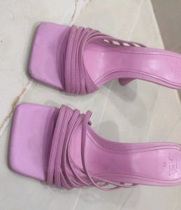 Zara Pink Heeled Sandals - Size 39