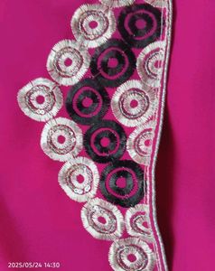 Gorgeous Pink Embroidered Saree with Blouse