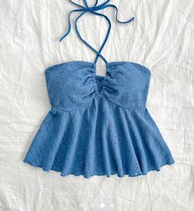 SALE‼️Blue Halter Neck Savana Top