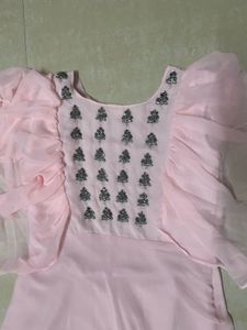 Peach Kurta With Embellishment