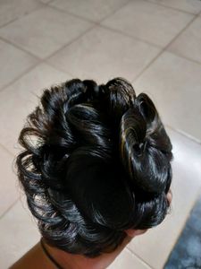 Artificial Bun With Two Red Flowers