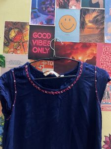 Navy Blue A-Line Dress