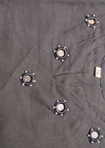 Black Embellished Sleeveless Top