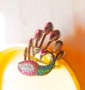 925 Sterling Pure Silver Peacock Ring