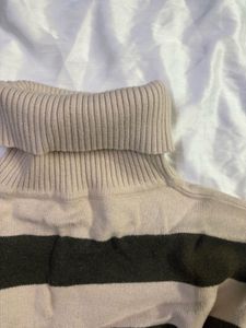 Striped Turtleneck Crop Sweater