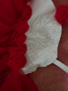Red White Party Dress With Matching Shoes