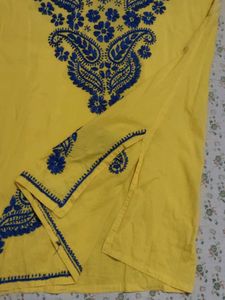 Yellow Embroidered Tunic Top