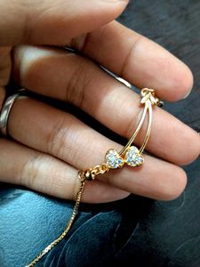 golden heart chain with diamonds💗🥰
