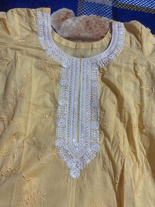 Yellow Embroidered Kurta