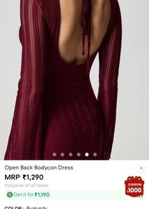 Burgundy Long Sleeve Mini Dress