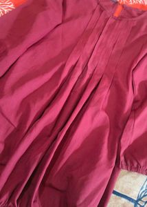 Balloon Top Maroon Colour Full Sleeves Design