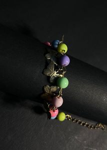 Pastel Bead &amp; Butterfly Bracelet