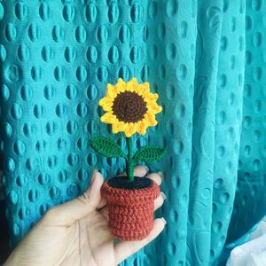 Cutee Little Crochet Sunflower Pot🌻