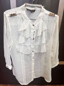 Elegant White Ruffle Top