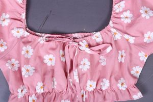 Floral Pink Puff Sleeve Top