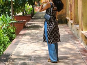 Floral Print Kurti with Side Slits