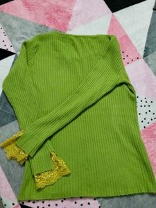 Bottle Green Woolen Sweatshirt