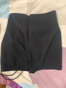 Lace-Up Black Shorts