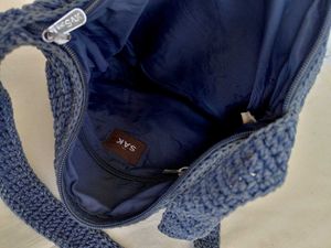 Blue Crocheted Shoulder Bag
