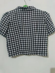 Checked Monochrome Crop Top