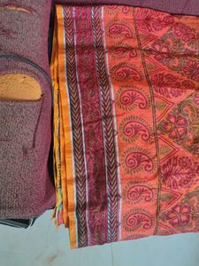 Orange Paisley Print Textile