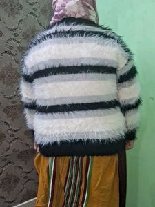 Stripped Fuzzy Sweater
