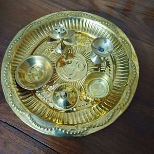 Golden colour Pooja Thali Set