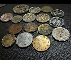 68 Foreign Coins Includes 10 BiMetallic + 16Tokens
