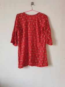 Red Patterned Tunic
