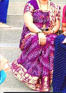 Bandhni Printed Heavy Border Saree Blouse Size 42