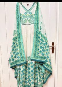 Elegant White & Green Kurta Set