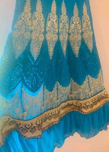 Elegant Blue &amp; Black Ethnic Gown