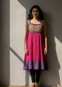 Royal Magenta & Purple Kurta with  Gold Embroidery