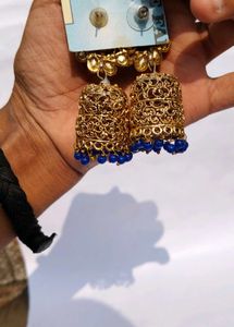 Golden Jhumka Earrings