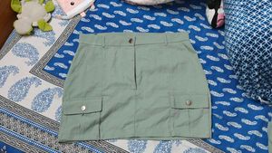 sage green miniskirt and blazer co ord set