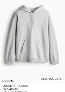 H&M Grey Loose Fit Hoodie size