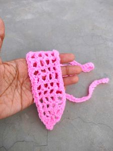 Pink Crochet mess Headband