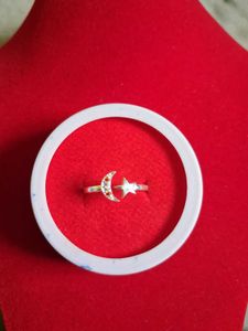 Moon &amp; Star Ring Silver