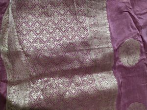 Elegant Lavender Banarasi Saree