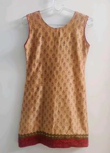 Silk Kurta Set with Embroidery in Multicolour